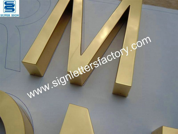polished brass letter sign 09