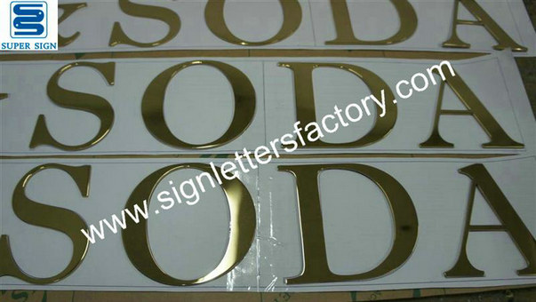 flat cut polished brass letters 12