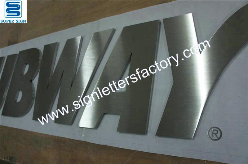 Fabricated brushed stainless steel lettering|304grade stainless steel|316 grade stainless steel