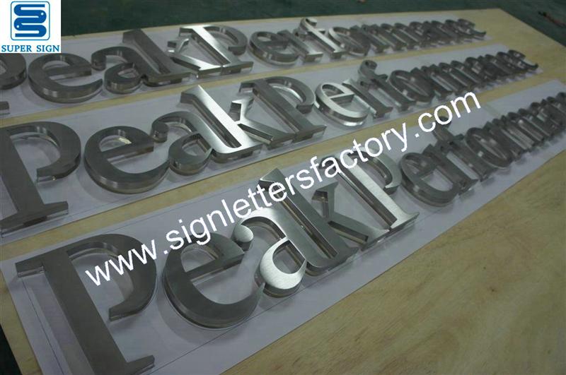316 fabricated brushed stainless steel sign letters