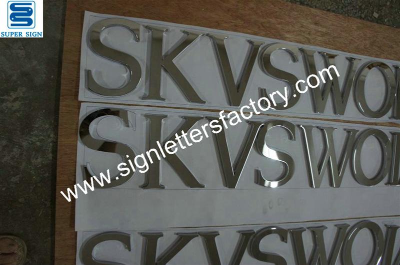 fabricated polished mirror stainless steel letters sign